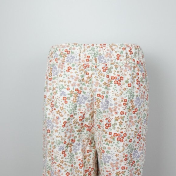 Levi's White with Red Floral Print Paperbag Elastic Waist Shorts Medium - Picture 8 of 10